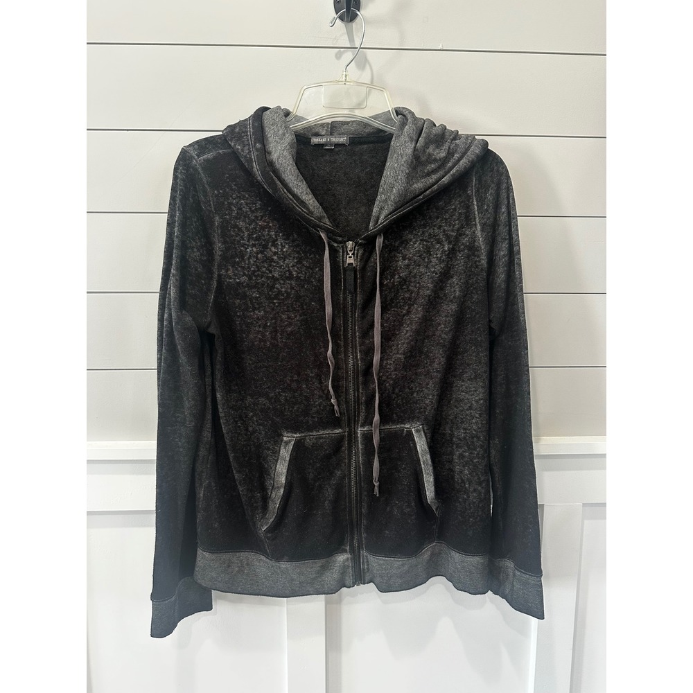 Threads 4 Thought Mens XL Charcoal Grey Acid Wash Full Zip Hoodie TW02441